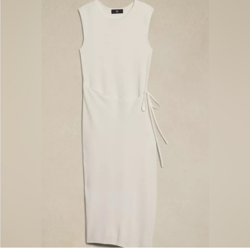 Banana Republic Black Sleeveless Twist-Waist Midi Dress - Picture 2 of 5